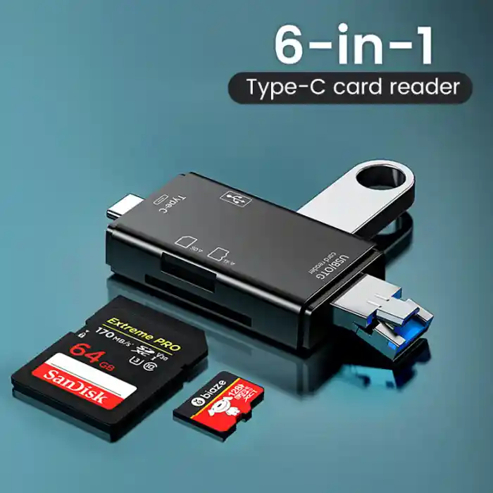 6 in 1 OTG Supported Card Reader